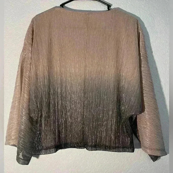 Anthropologie Serena Metallic Ombré Pink to Purple Metallic Shimmer Blouse, XS - Picture 8 of 9